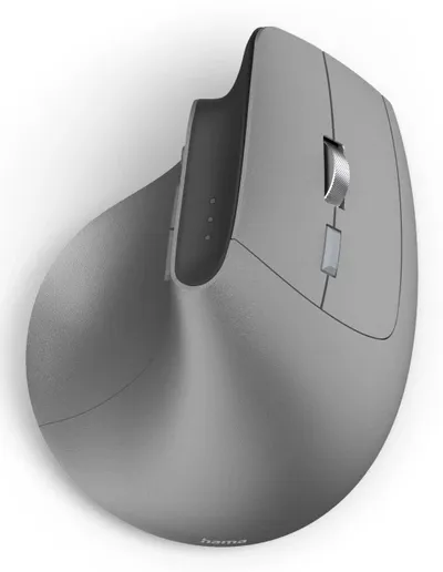 Ergonomische Vertikalmaus EWM-700R, Multi-Device, kabellos, Akku, Grau
