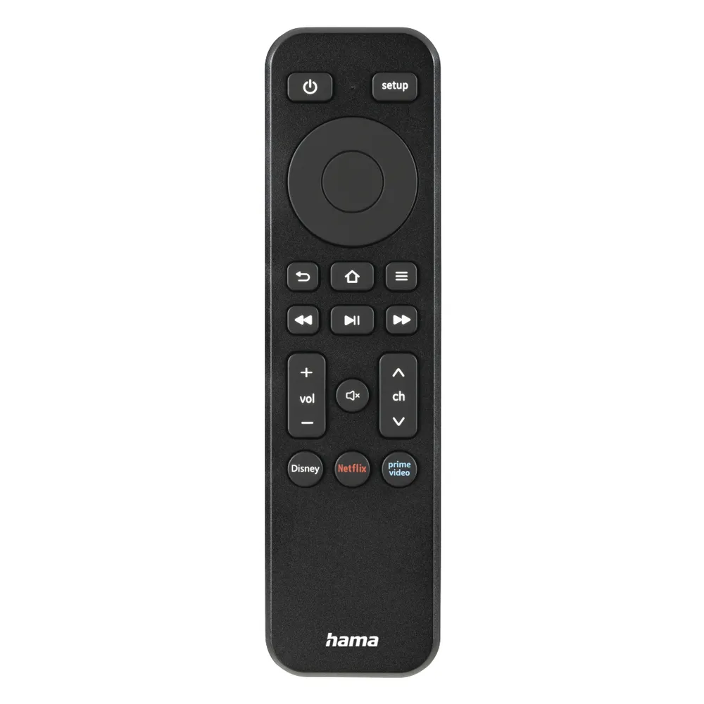 Fernbedienung, f. TV + Button Netflix, Prime Video, Disney+, programmierbar (00040070)