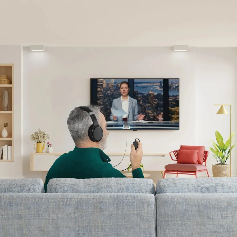 Fernseh-Kopfhörer, Over-Ear, langes Kabel (6m), getr. Lautstärkeregelung, S (00221846) TV-Kopfhörer