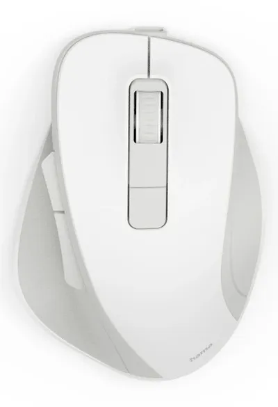 Funkmaus WM-500, ergonomisch, 6 Tasten, ohne Klickgeräusch, Akku, Weiß