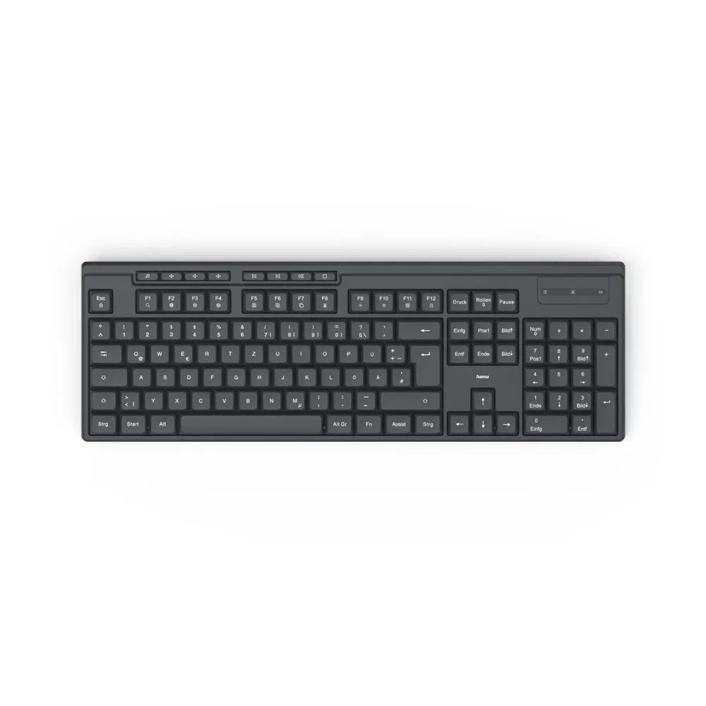 "Funktastatur ""WK-200"", kabellos, Batterie, 8 Media-Tasten, Schw., QWERTZ DE (00173055)"