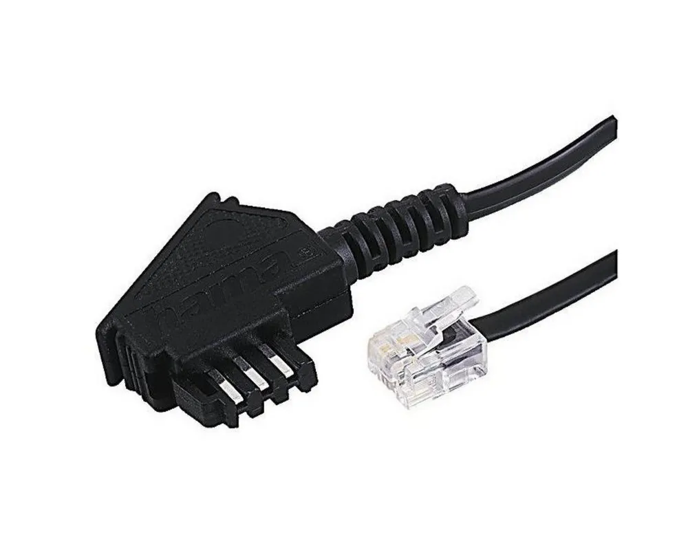 Hama 15m Telefon-Kabel TAE-Stecker TAE-F auf RJ11 Festnetztelefon (TAE-Stecker auf Modular-Stecker 6P4C Western, Telefon-Anschlusskabel)