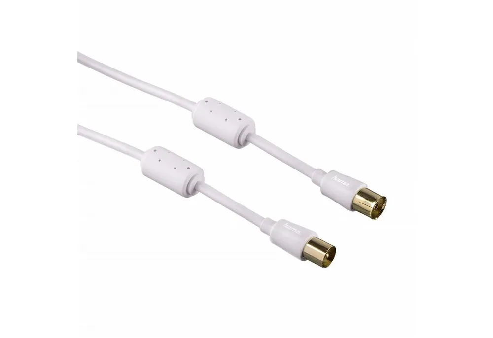 Hama 3m Antennen-Kabel Dünn 90db Koaxial-Kabel Video-Kabel, Koaxial, Koaxial (300 cm), Ultradünnes Koax-Kabel für Full HD TV 4K UHD, 90 db, vergoldet, 3m