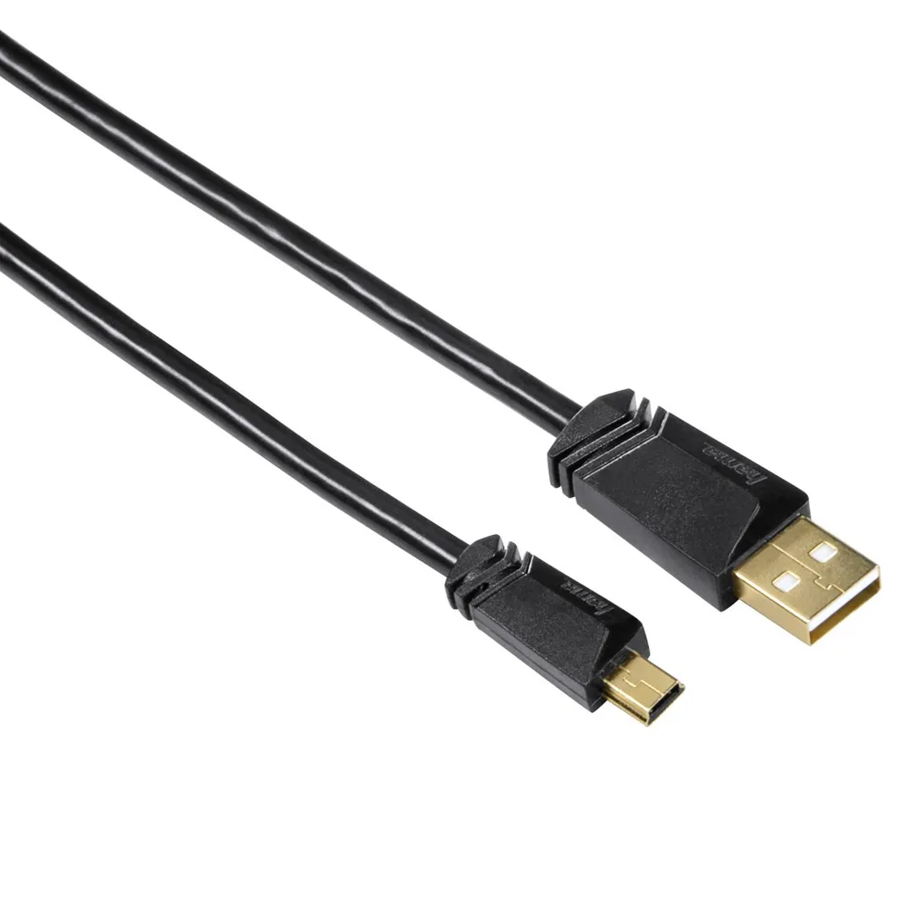Hama 3m Mini-USB Kabel Daten-Kabel Ladekabel USB-Kabel, USB Typ A, USB Typ Mini-B, USB 2.0 Anschluss-Kabel mit Mini-B-Stecker, für PC, Tablet, Handy etc.