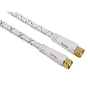 Hama 5m Sat-Kabel 120dB 8K 4K HD TV Antennen-Kabel Weiß Video-Kabel, F-Stecker, Kein (500 cm), 3m TV 8K 4K HDR HD DVB-S2 120 db Koax-Kabel Koaxial-Kabel F-Stecker