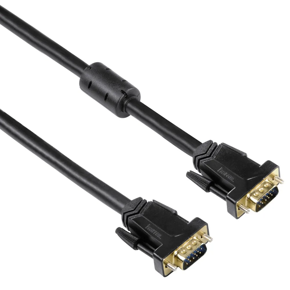 Hama 5m VGA-Kabel Monitor-Kabel HDD-Stecker vergoldet Video-Kabel, VGA, (500 cm), 15-pol Anschlusskabel VGA HDD-Stecker TV Beamer PC Notebook Monitor