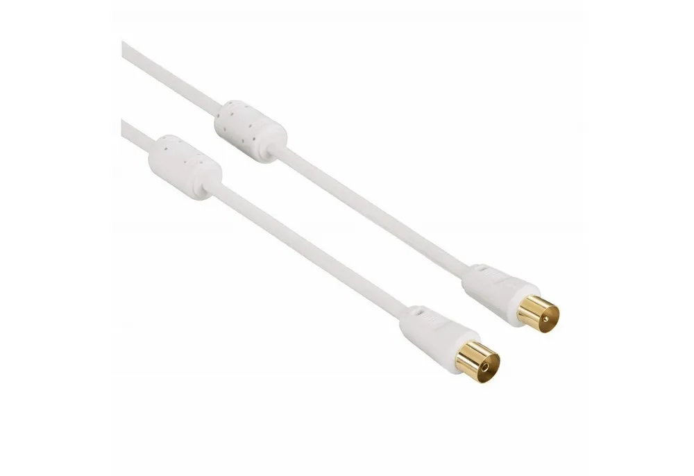 Hama 7,5m Antennen-Kabel 100db Koaxial-Kabel Video-Kabel, Koaxial, Koaxial (750 cm), Koax-Kabel für Full HD TV 4K UHD, 100 db 3x geschirmt, vergoldet, 7,5m