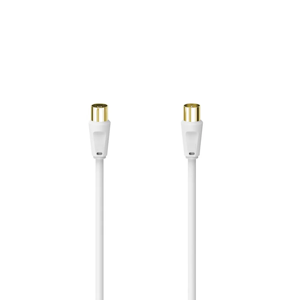 Hama Antennen-Kabel Koax-Stecker-Koax-Kupplung vergoldet 3m100dB TV-Kabel, (300 cm)