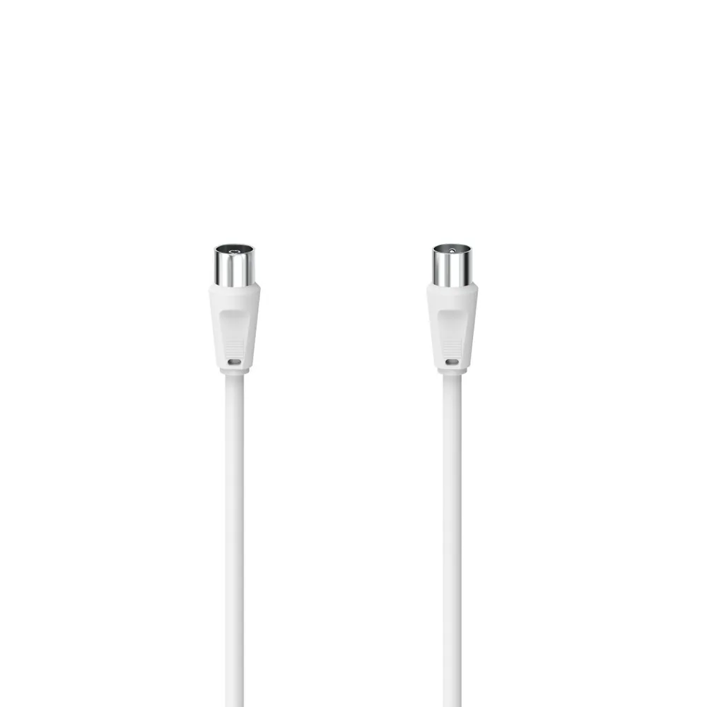 Hama Antennenkabel, Koaxialkabel, von 1,5 m bis 10 m, 75 dB, Weiß SAT-Kabel, (1000 cm)