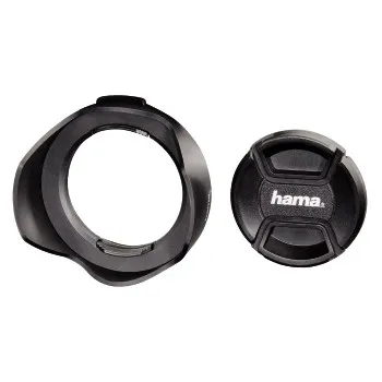 Hama Gegenlichtblende Snap mit Objektivdeckel 55mm Gegenlichtblende (Universal Sonnenblende Objektiv Deckel Blende Weitwinkel Schutz)