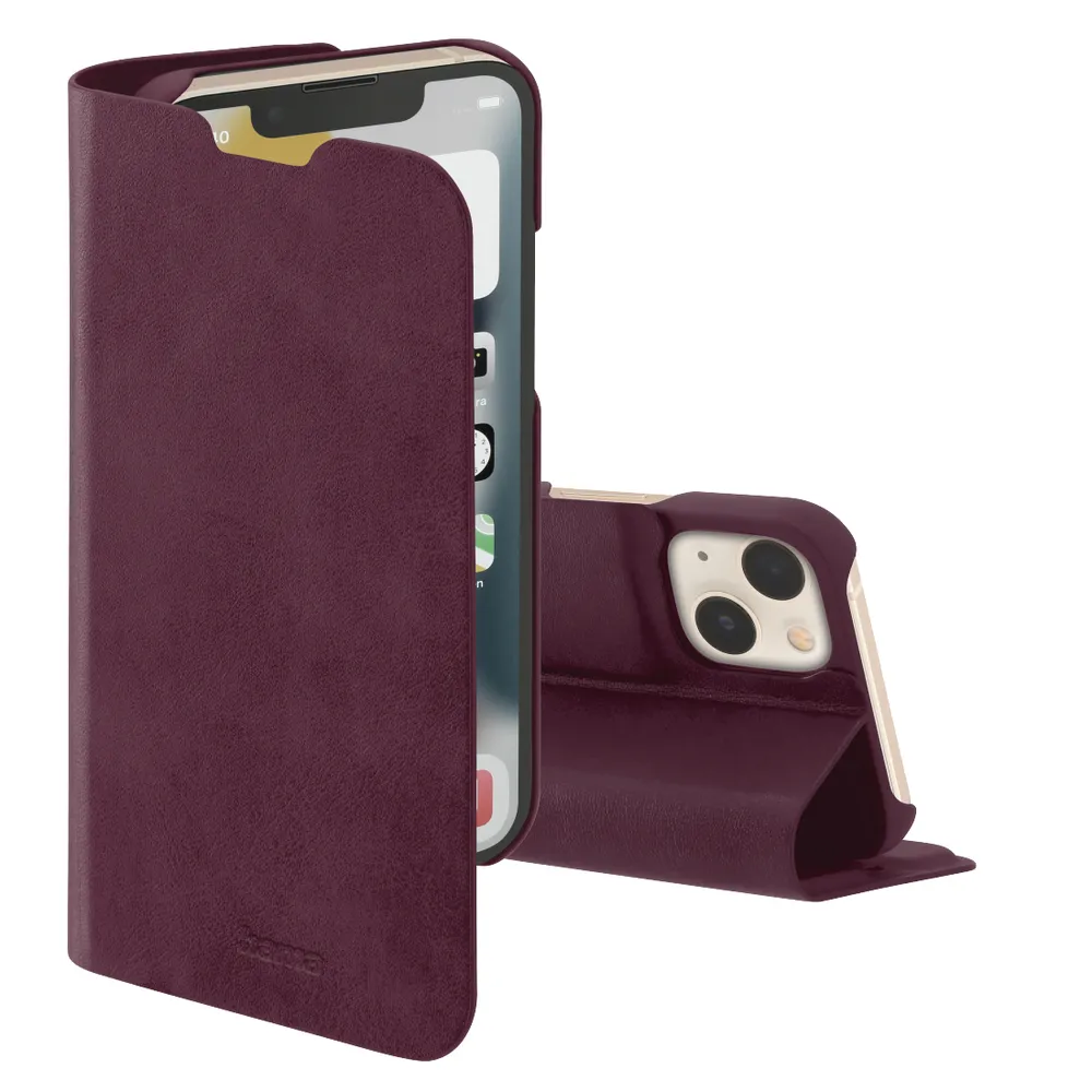 Hama Handyhülle Booklet Guard Pro für Apple iPhone 14 Bordeaux, Klapptasche Schutz-Hülle Book Case Cover Etui Tasche Bag Wallet