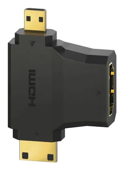 Hama HDMI™-Adapter Typ-A-Kupplung-Typ C Mini-/D Micro-Stecker vergoldet HDMI-Adapter