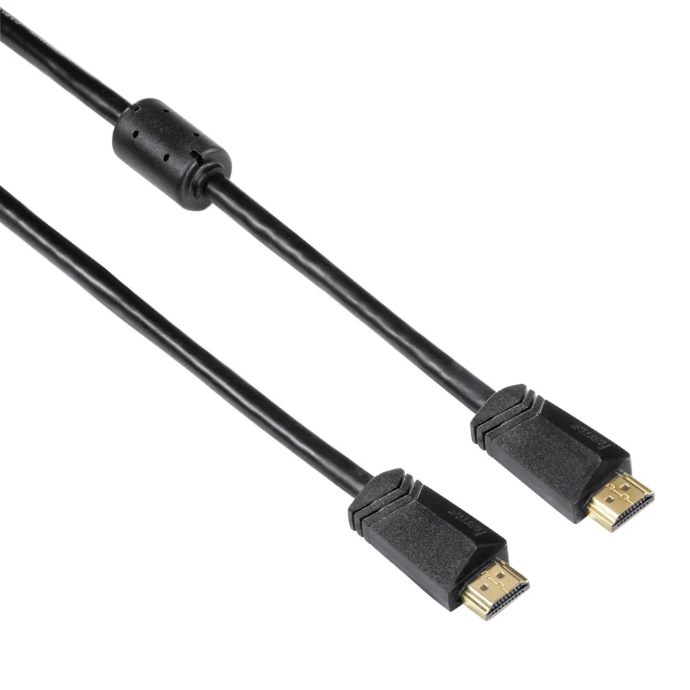 Hama High-Speed HDMI-Kabel 5m Ethernet vergoldet Video-Kabel, HDMI, (500 cm), Full HD TV ARC 3D 1080p HD TV LED LCD OLED Plasma vergoldete Stecker