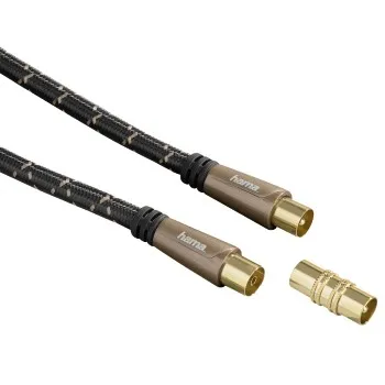Hama HQ 1,5m Antennen-Kabel 120db Koaxial-Kabel Braun Video-Kabel, Koaxial, Koaxial (150 cm), Koax-Kabel Full HD TV 8K 4K UHD HD+ HDR 120 db Ferrit-Filter