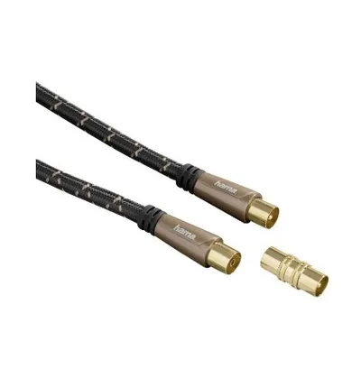 Hama HQ 3m Antennen-Kabel 120db Koaxial-Kabel Braun Video-Kabel, Koaxial, Koaxial (300 cm), Koax-Kabel Full HD TV 8K 4K UHD HD+ HDR 120 db Ferrit-Filter