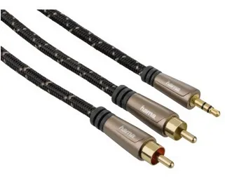 Hama HQ 3m Audio Adapter-Kabel AUX vergoldet Audio-Kabel, 3,5-mm-Klinke, RCA-Stecker, Keine (300 cm), 3,5mm Klinken-Stecker auf 2x RCA Cinch-Kabel, vergoldet, für Handy etc
