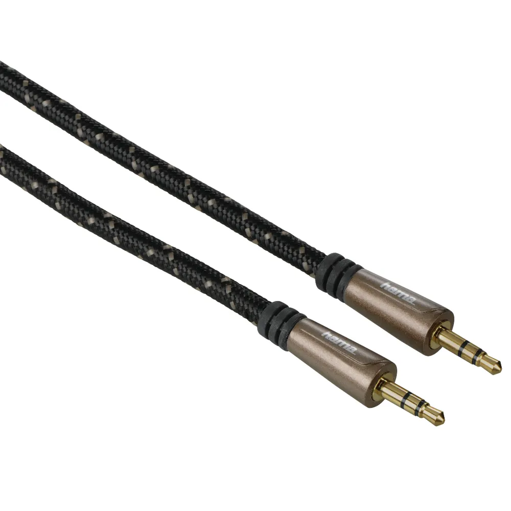 Hama HQ 5* AUX Kabel 3,5mm Klinke-Kabel 3m Braun Audio-Kabel, 3,5-mm-Klinke, 3,5mm Klinke (300 cm), Audio-Kabel für Handy Smartphone Tablet PC MP4- MP3-Player CD-Player