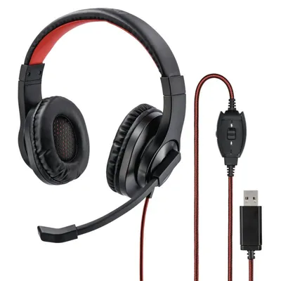 Hama HS-USB400 Kopfhörer Kabelgebunden Kopfband Gaming USB Typ-A Schwarz