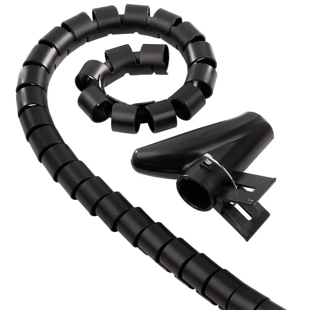 Hama Kabelspirale 1,5m 30mm Spiralschlauch Schwarz Computer-Kabel, Kein, (150 cm), Kabel-Schlauch Kabel-Kanal Kabelbündel für TV Beamer PC Audio HiFi