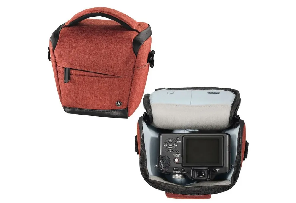 Hama Kameratasche Kamera-Tasche Colt Trinidad Universal Hülle Rot, Case Schultergurt Tragegriff Zubehör-Fächer Digitalkamera Systemkamera