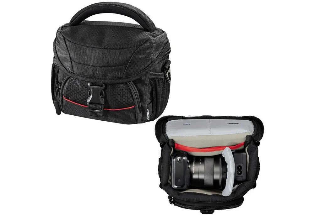 Hama Kameratasche Kamera-Tasche Pittsburgh 100 Foto-Tasche Universal (Set), Case Schultergurt Tragegriff Zubehör-Fächer Systemkamera Digitalkamera