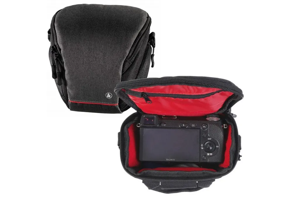 Hama Kameratasche Kamera-Tasche Sambia 80 Colt Foto-Tasche Universal, Case Schultergurt Tragegriff Zubehör-Fächer Systemkamera Digitalkamera
