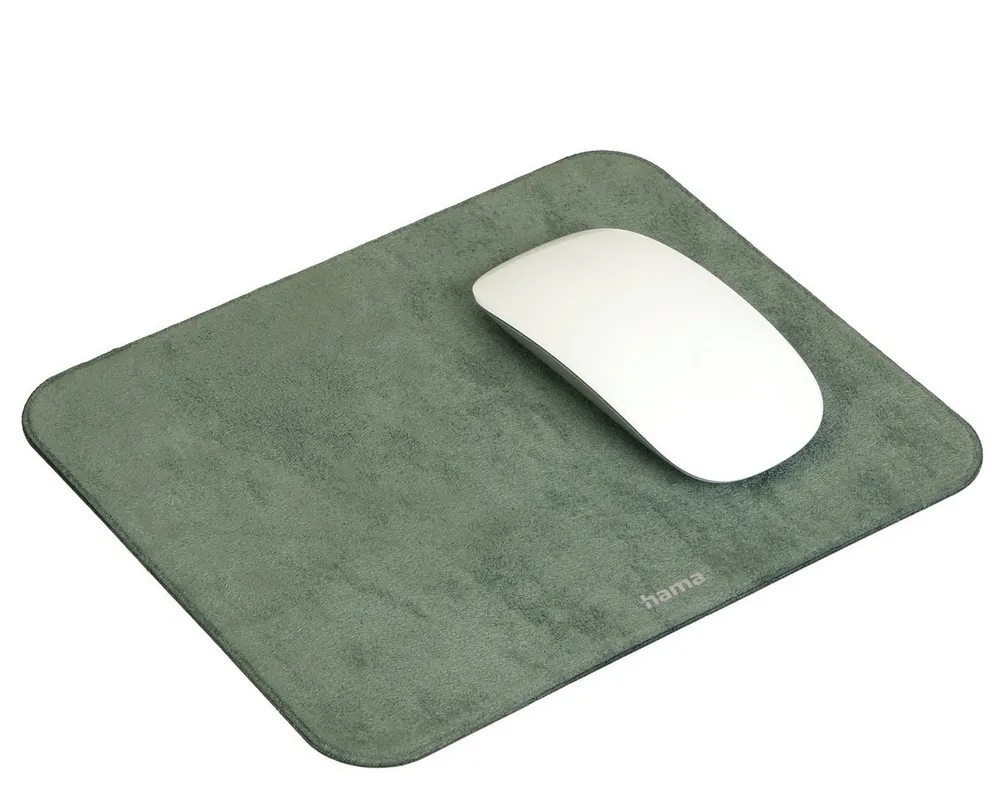 Hama Mauspad Soft Touch Mousepad Velvet Mauspad Grün, Samt-Optik flach 2mm dünn Maus Mouse Pad Mat Office Anti-Rutsch