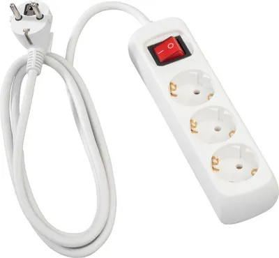 Hama Mehrfachsteckdose, 3-fach, Steckerleiste mit Schalter, 3 m Kabel, weiß Steckdosenleiste 3-fach (Ein- / Ausschalter, Schalterbeleuchtung, Kabellänge 3 m), Mehrfachsteckdose, Steckerleiste mit Schalter