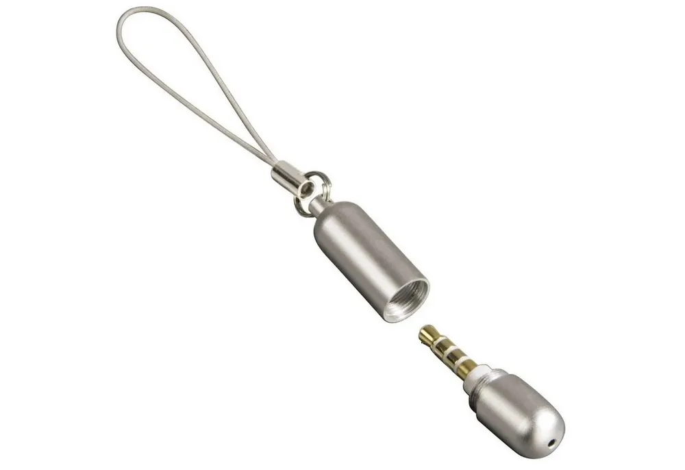 Hama Mikrofon Mini Mikrofon 3,5mm Klinke Aku Mikro Mic, vergoldeter Klinken-Stecker Aluminium-Gehäuse für Handy PC Tablet etc.