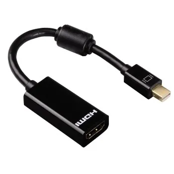 Hama Mini Displayport zu HDMI Adapter-Kabel 4K Video-Adapter Mini Displayport, 1 cm, mini DP auf HDMI-Buchse, vergoldet, Ferritkern, Ultra HD UHD 4K