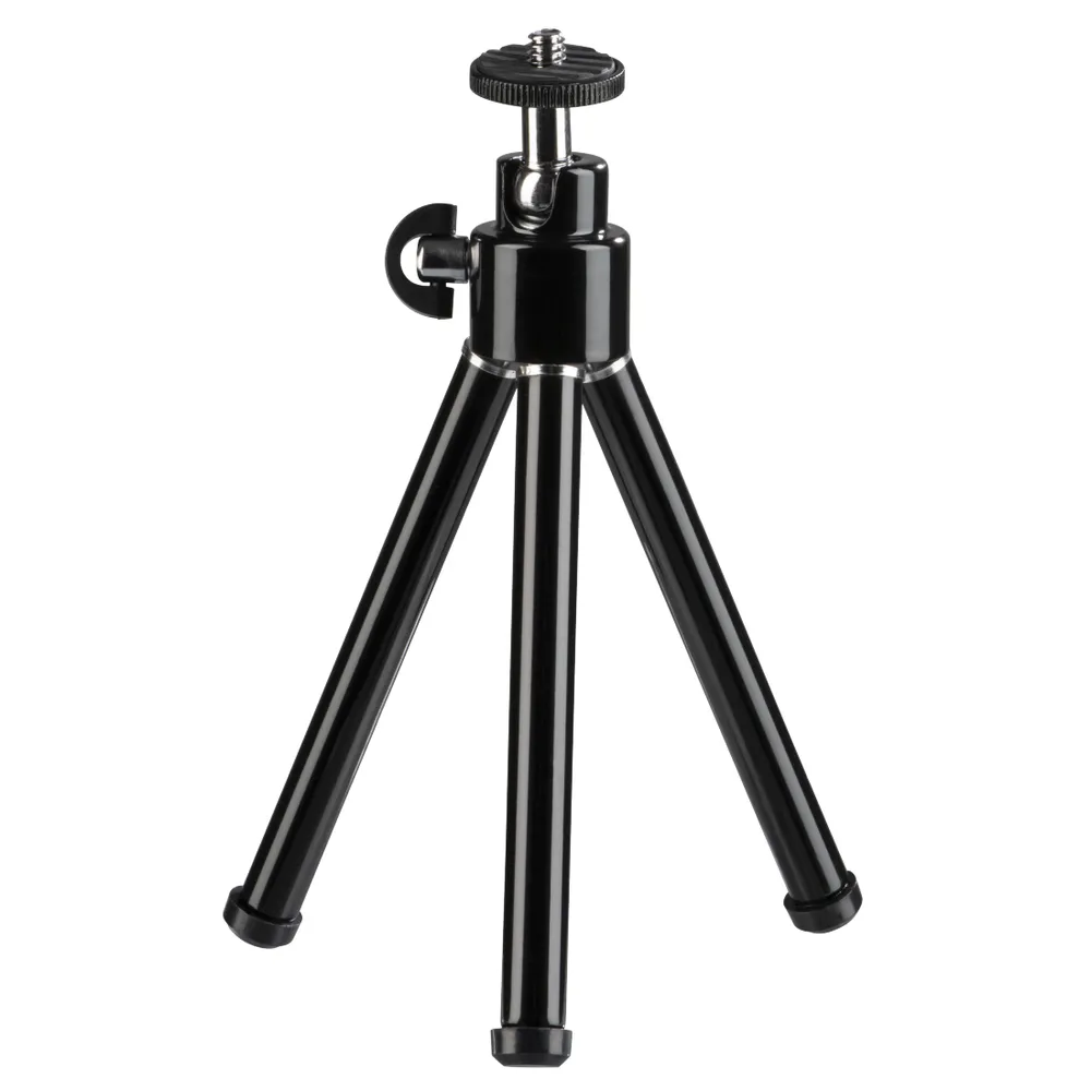 Hama Mini-Stativ Ball L Tripod 14-21cm Schwarz/Silber Kamerastativ (Dreibein Kugelkopf Tischstativ für Foto Kamera 3D 1/4" Zoll Gewinde)