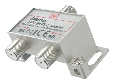 Hama SAT-Verteiler Breitband Kabelverteiler, Antennenverteiler zweifach
