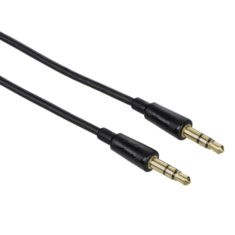 Hama Slim AUX Kabel 3,5mm Klinke-Kabel 1,5m Schwarz Audio-Kabel, 3,5-mm-Klinke, 3,5mm Klinke (150 cm), dünnes Klinken-Kabel Audio-Adapter für Handy Tablet PC MP4- MP3-Player
