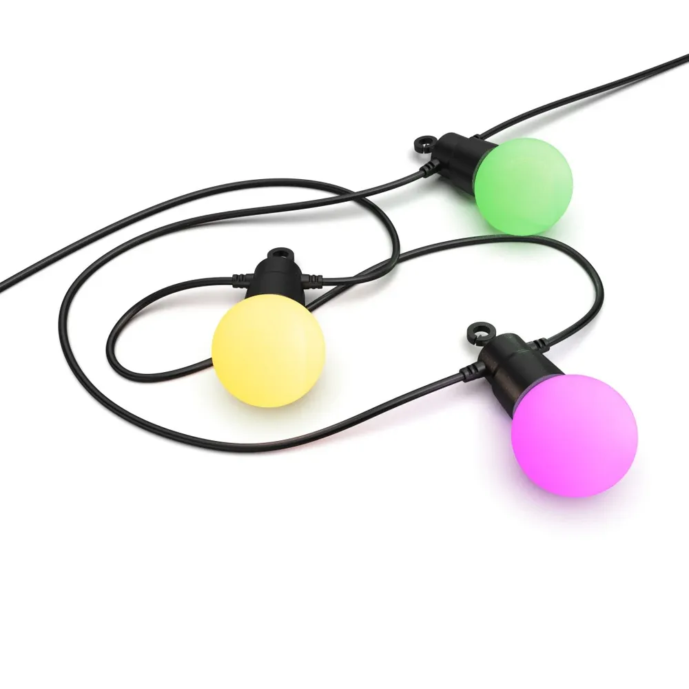Hama Smarte LED-Lichterkette, WLAN Lampenkette, außen IP44, Farbwechsel, 8 m