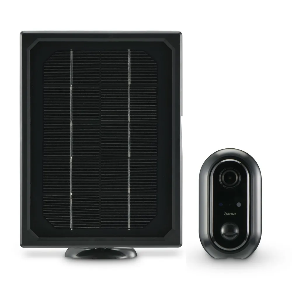 Hama Smarte Überwachungskamera, WLAN-Kamera Outdoor, Akku, Solar, Aufzeichnung, 1080p