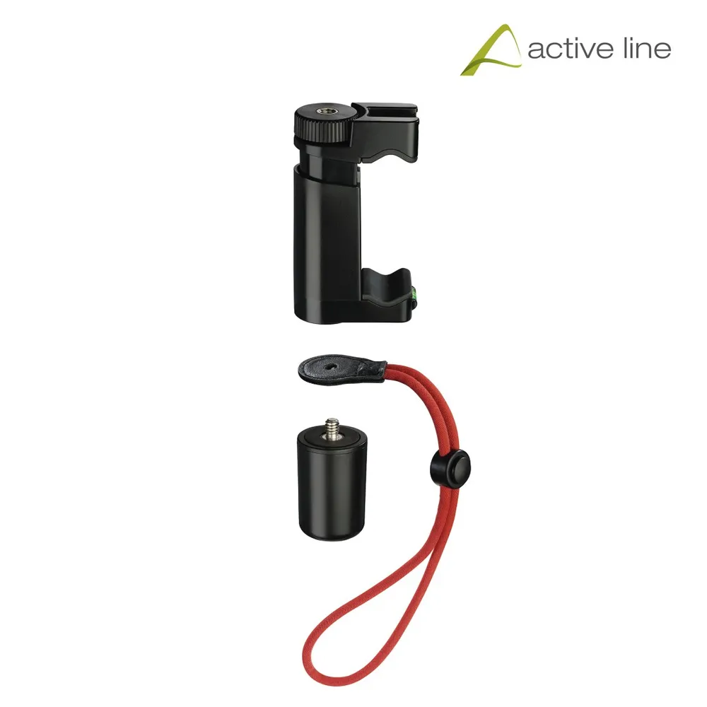 Hama Smartphone-Halterung Profi Handy Video-Halterung mit Griff, (Set, 1x Smartphone-Halterung mit Griff und Handschlaufe, Video-Halter Hand Stativ Mono-Pod Vlogging Foto für Smartphone iPhone)