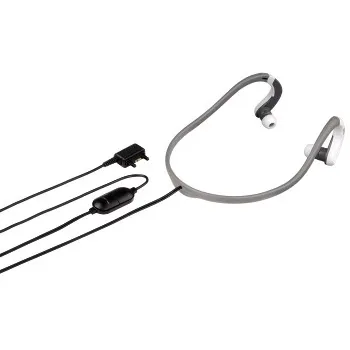 Hama Sport 2,5mm Headset Kopfhörer Nacken-Bügel Smartphone-Headset (Universal, Mikrofon, Lautstärkenregler, etc, Kein, gummierte Ohrpads Größen (S, M, L), Lautstärkeregler, Noise-Cancelling)
