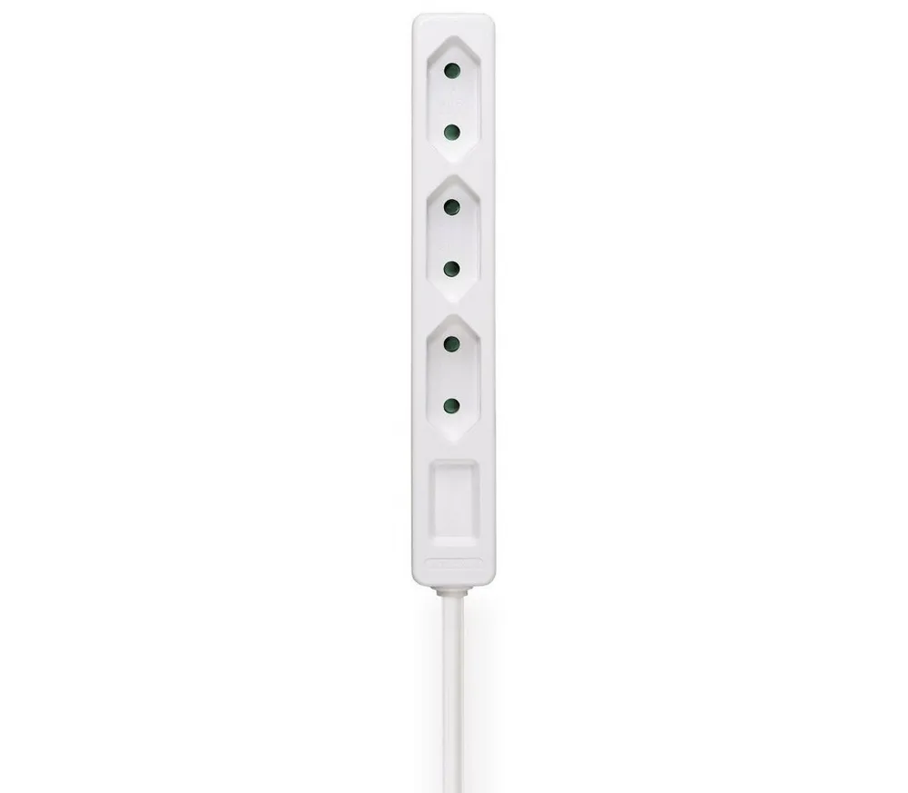 Hama Steckdosenleiste 3 fach, Kabellänge 2,5 m, Farbe Weiß, flach Steckdosenleiste 3-fach (nicht vorhanden, Kabellänge 2,5 m), Mehrfachsteckdose, 250 V, 1700 W, 7,5 A