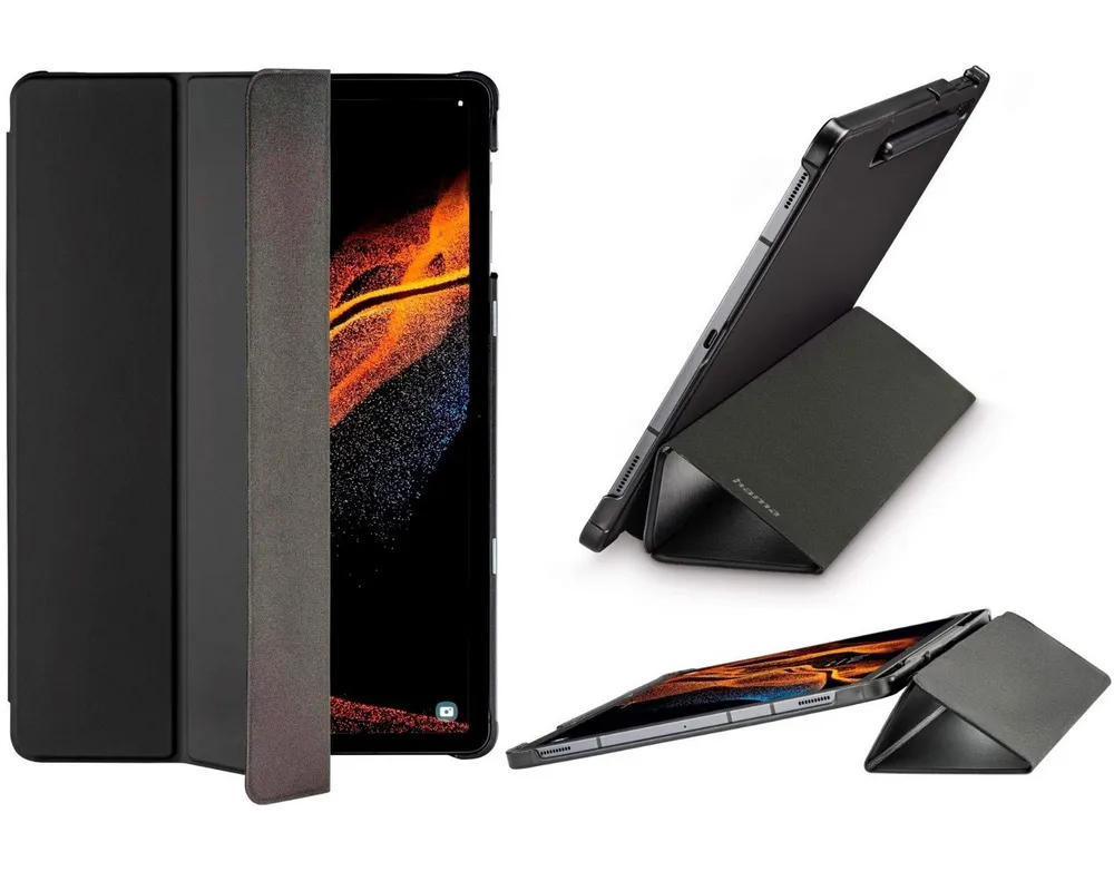 Hama Tablet-Hülle Smart Case Fold Tasche Cover Hülle Bag Black, Standfunktion Ständer für Samsung Galaxy Tab S8 Ultra 14,6"