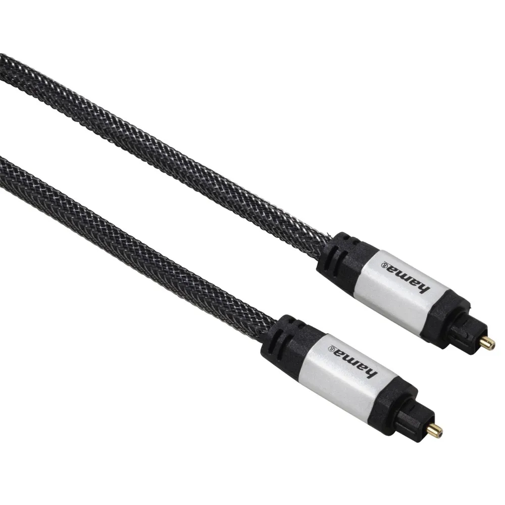 Hama Toslink-Kabel 2m LWL Lichtleiter-Kabel Schwarz Audio-Kabel, (200 cm), 2m LWL Lichtleiter-Kabel ODT-Stecker optisch Digital SP/DIF Toslink