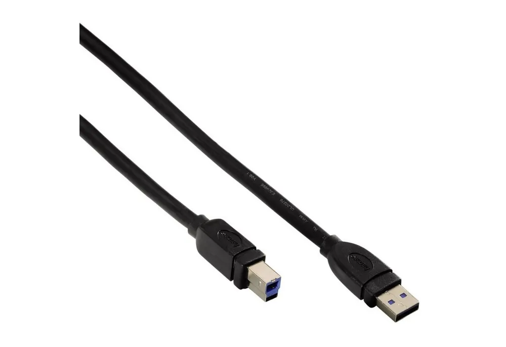 Hama USB 3.0 USB-Kabel High-Speed USB-A USB-B Stecker USB-Kabel, USB 3.0 Typ A,USB 3.0 Typ B, Keine (180 cm), USB 3.0 Anschluss-Kabel, Daten-Kabel für PC Laptop Drucker Scanner etc