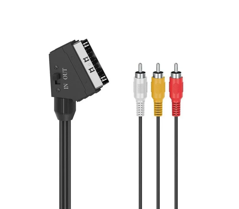 Hama Video-Kabel, Scart-Stecker - 3 Cinch-Stecker (Video/Stereo), 1,5 m Video-Kabel, Scart, Cinch, (150 cm)