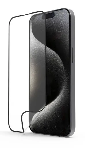"Handy-Schutzglas ""Super Hybrid"" für Apple iPhone 15 Pro, Montagehilfe (00222736)"