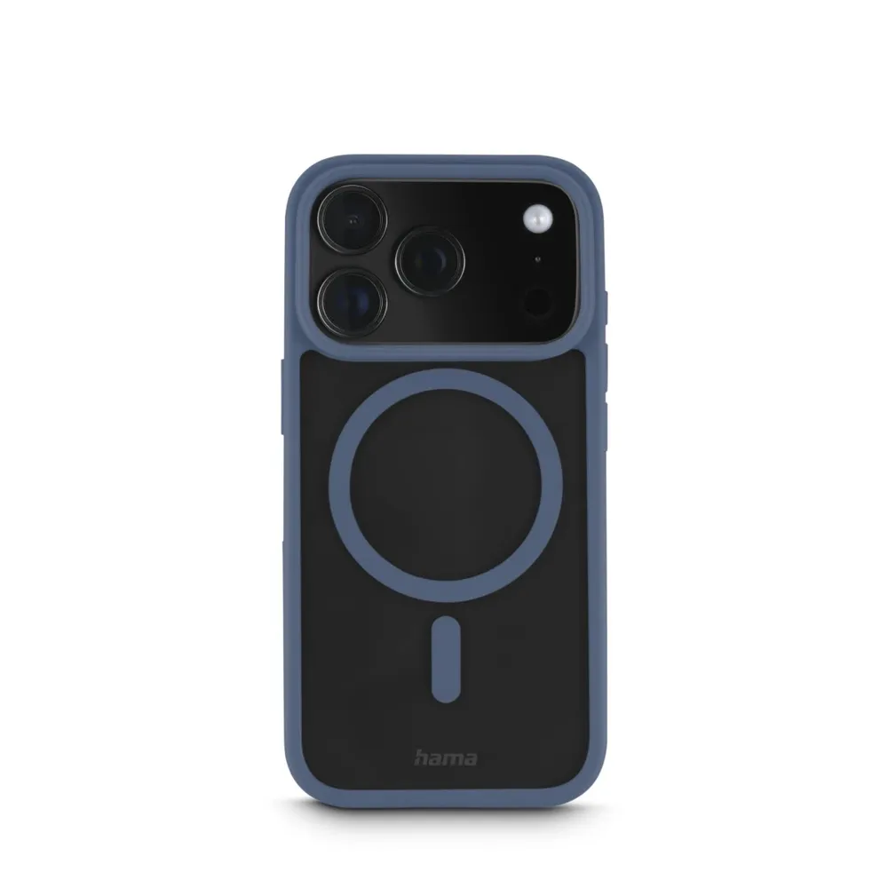 "Handyhülle ""Frame Protect"" f. iPhone 17 Pro, magnetisch, durchsichtig, Blau (00232405)"