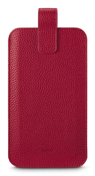 Handytasche, universal, für Handys mit 16,0 x 8,9 x 1,2 cm, Kunstleder, Rot (00137097)