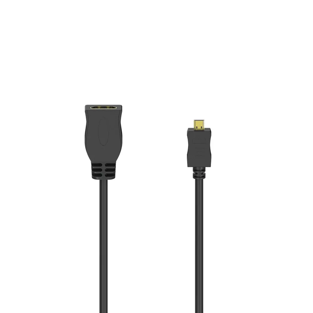 HDMI™-Kabeladapter, Typ D (Micro) St. - Typ A Kupplung, Ethernet, vergoldet (00205168)