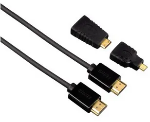 High Speed HDMI™-Kabel, Steck. - Steck., Ethernet, 1,5 m + HDMI™-Adapter (00122227)