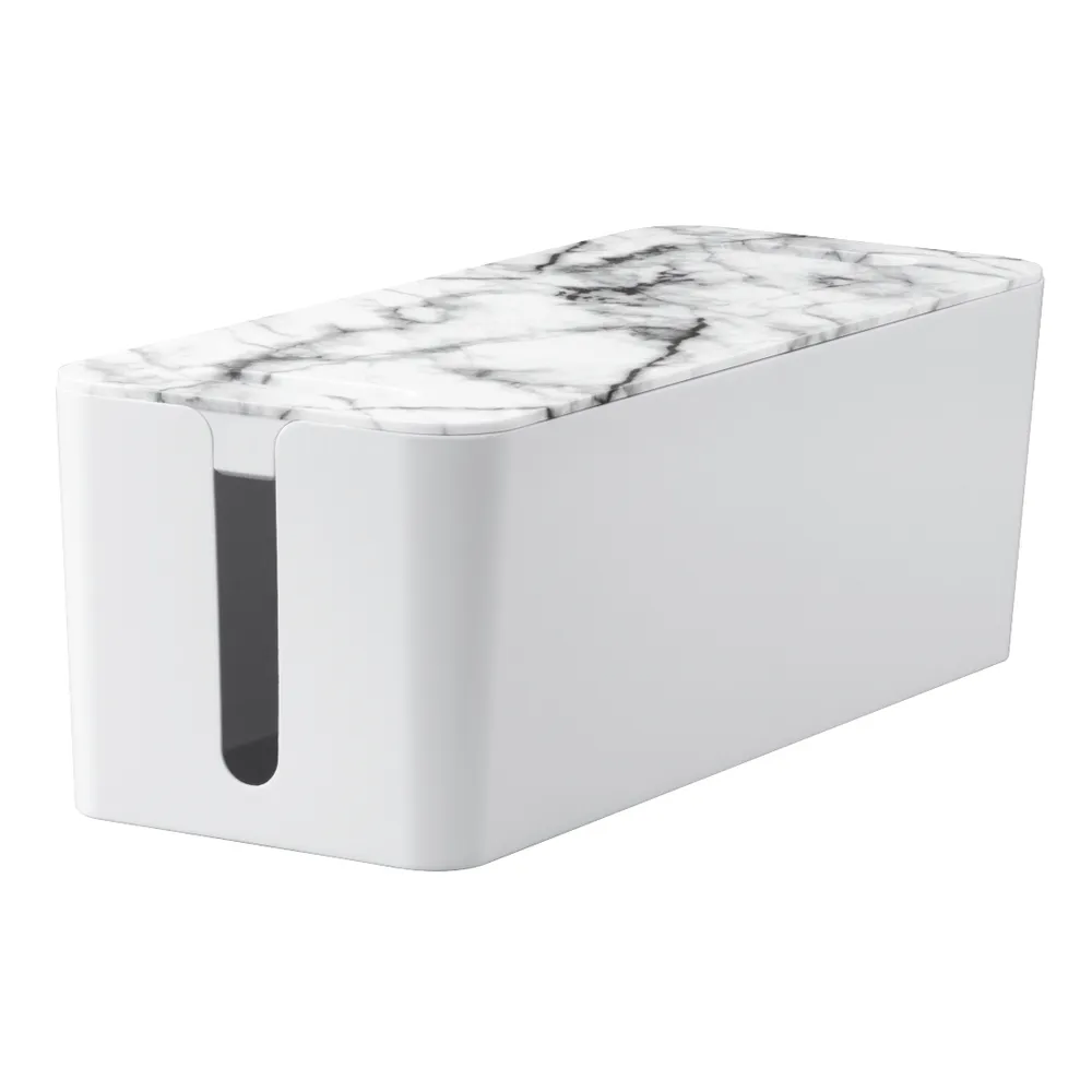 "Kabelbox ""Marmordesign Maxi"", Kabelführung im Deckel, 40,0x15,6x13,5 cm (00020666)"