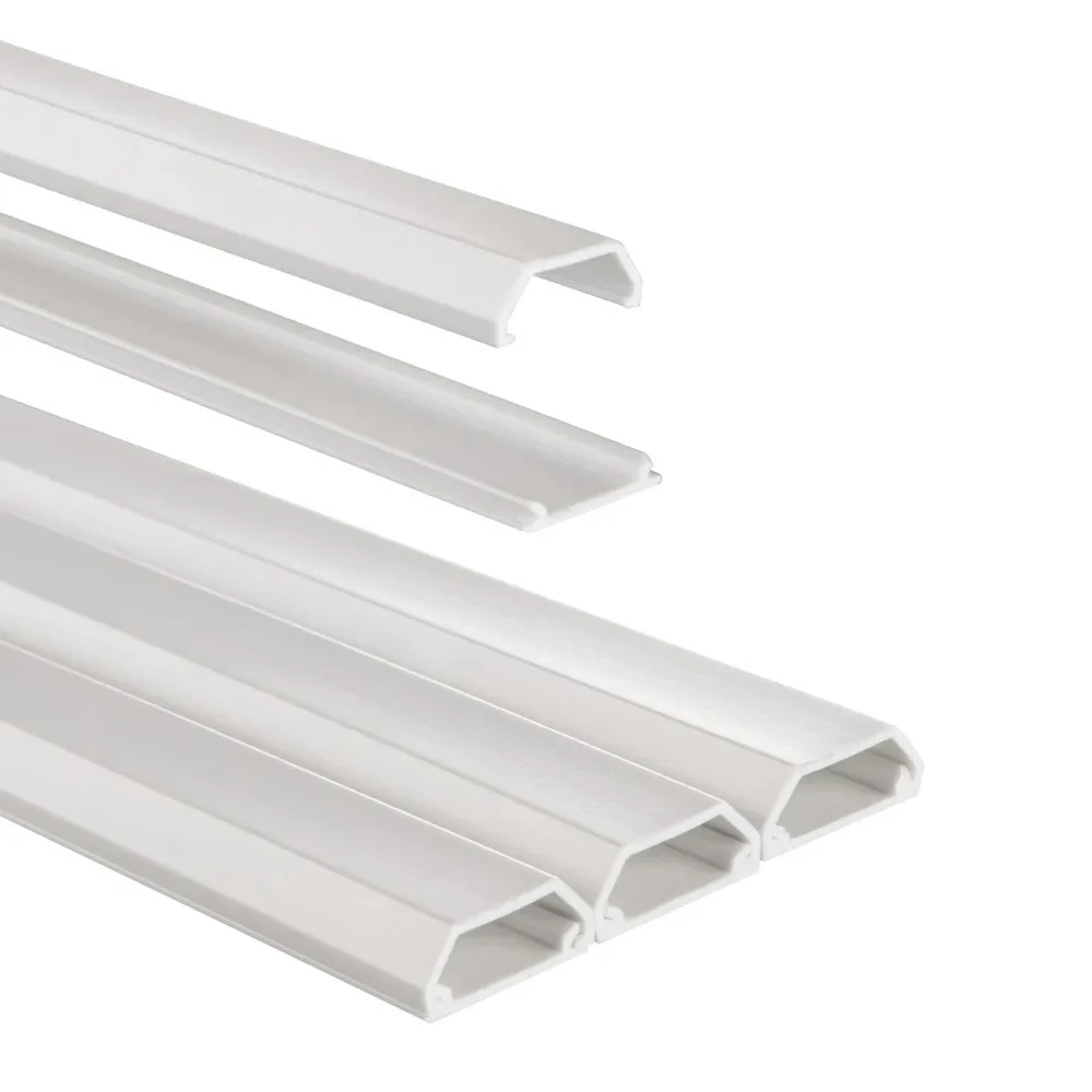 Kabelkanal, 3 Stück, selbstklebend, eckig, 100 x 2,1 x 1 cm, PVC, Weiß (00220981)