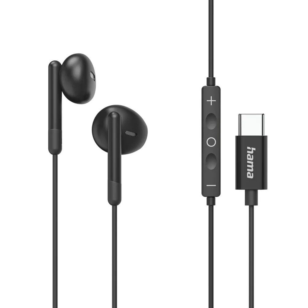 "Kopfhörer ""Classy"", Earbuds, Mikrofon, Kabelknickschutz, USB-C, Schwarz (00221785)"